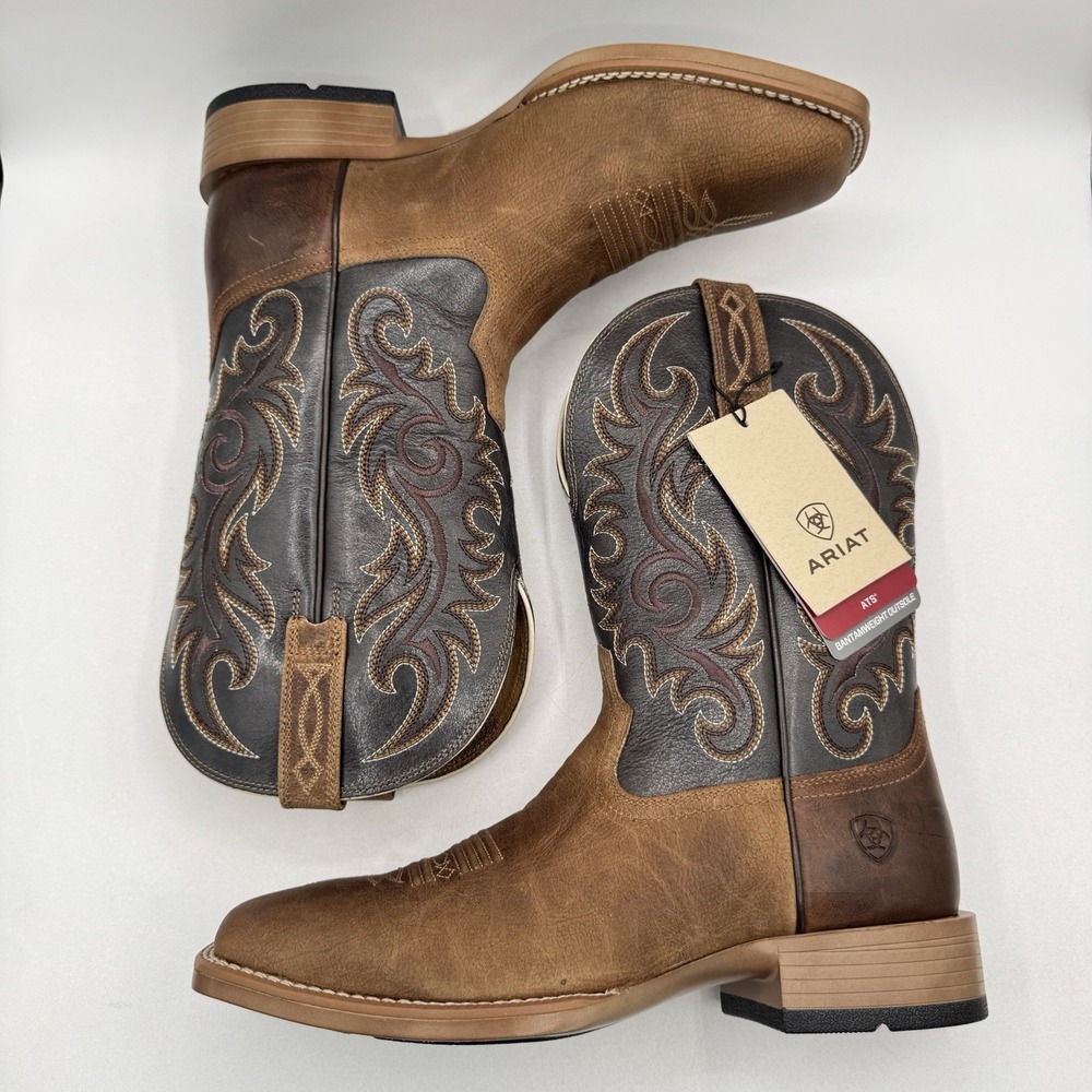 Ariat Lasco Western Boots Men's Size 9 D Blue Leather Bantam Weight - Picture 6 of 16